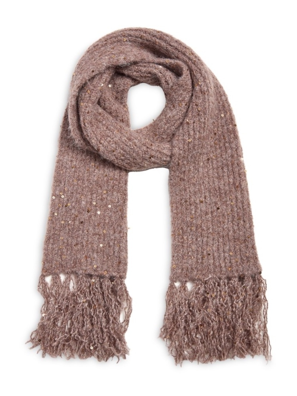 Jocelyn Sequined Rib Knit Scarf
